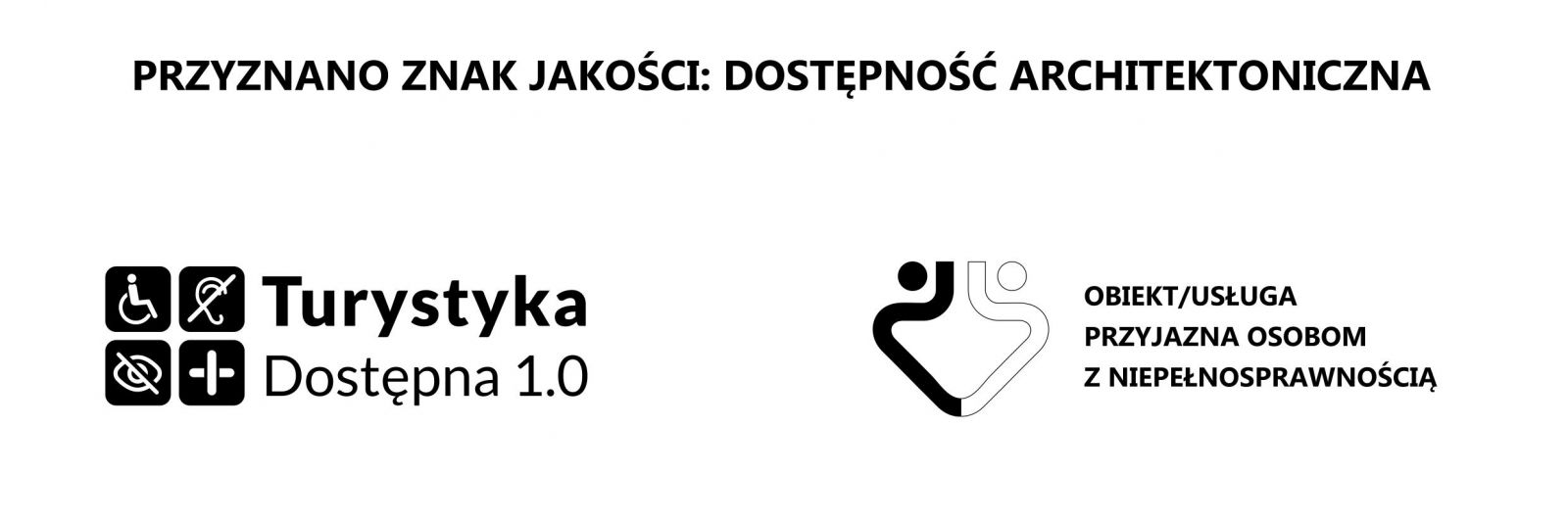 logo znaku jakości: dostępność architektoniczna w wersji monochromatycznej 