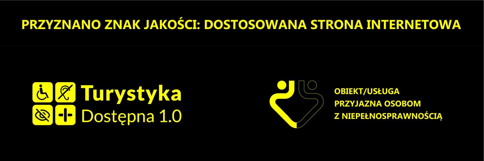 logo znaku jakości: dostosowana strona internetowa  w wysokim kontraście