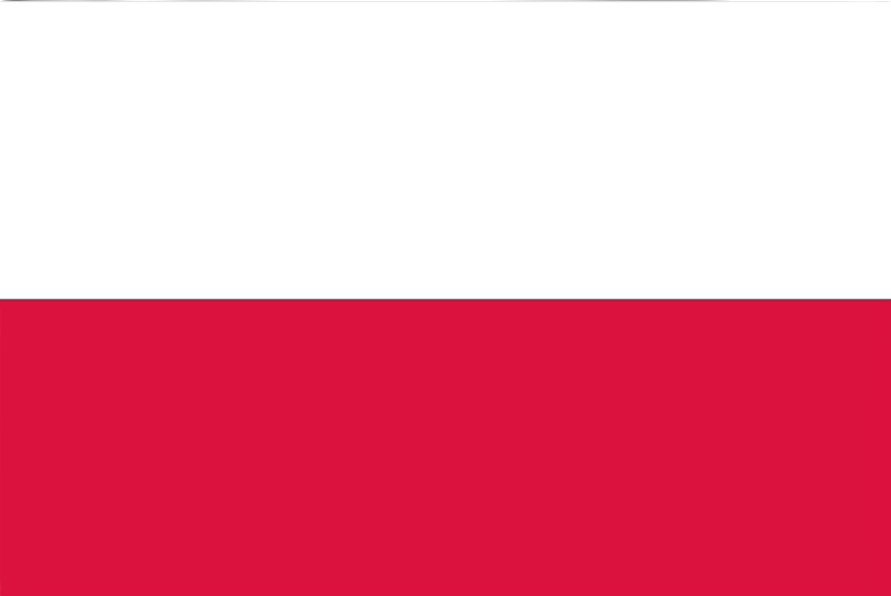 Flaga polski - biały pasek u góry, czerwony na dole 
